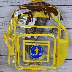 Plate Crate Baseball Backpack Clear Yellow W/ Chocolate Sprinkles Sports NEW